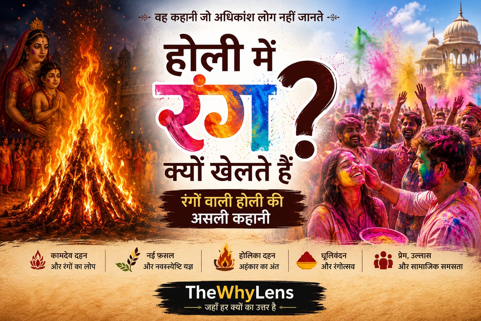 होली में रंग क्यों खेलते हैं? रंगों वाली होली की असली कहानी।