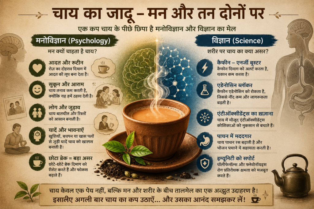 चाय का प्रभाव दिखाता चित्र 